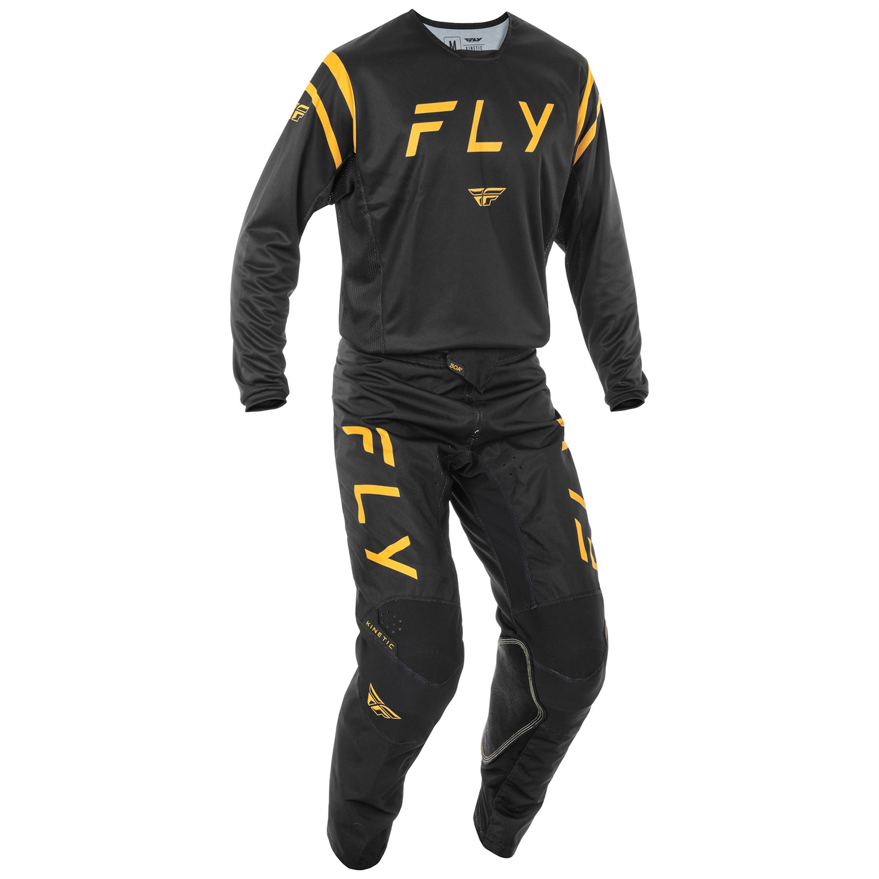 Fly Racing 2025 Motocross Combo Kit Kinetic Center Black Gold